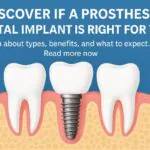An image depicting a close-up view of a dentist carefully fitting a dental implant prosthesis onto a patient. The focus is on the precision and care involved in the procedure, highlighting the blend of technology and expertise in modern dentistry. No text on the image.